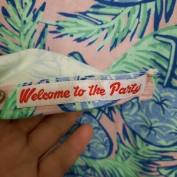 YP Threads Australia 2XL XXL Pink Teal Long Sleeve Button Shirt Tropical Coconut - Picture 10 of 10